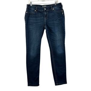 SILVER JEANS suki mid super skinny 34/31 dark wash